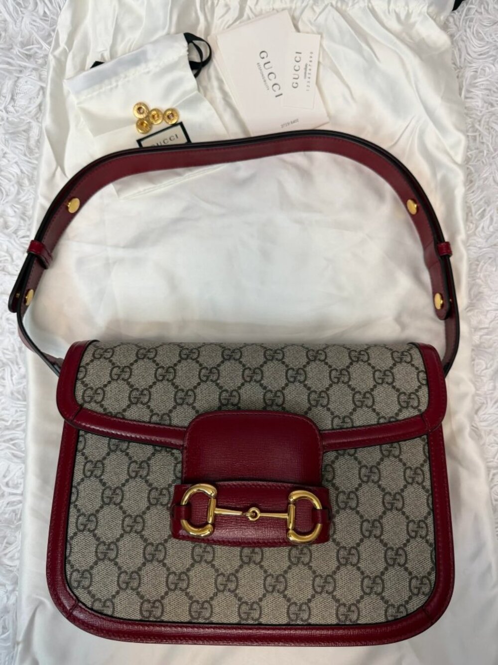 Gucci Horsebit 1955 medium shoulder bag red leather